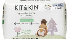 Scutece Eco Hipoalergenice Kit&Kin, Marimea 4, 32 buc, 9-14 kg, De unica folosinta