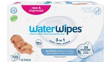 Set 12 pachete servetele umede Water Wipes pentru bebelusi, biodegradabile, 720 bucati