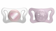 Set 2 suzete pentru bebelusi Chicco Physioforma, Silicon moale, Sterilizabil la microunde, 0-2 luni, Roz