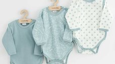 Set 3 body-uri New Baby Classic II pentru nou-nascuti, Marime 62, 100% bumbac, Culoare albastra