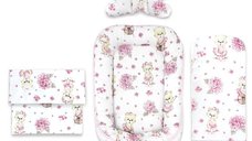 Set 4 in 1 Cosulet pentru Bebelusi MimiNu - Baby Cocoon Pink Ballerina