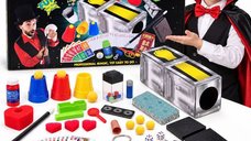 Set de magie pentru copii cu trucuri, iluzii, carti, zaruri si accesorii