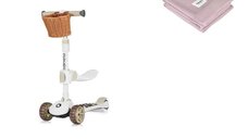Set Lionelo Franky Beige: trotineta 2 in 1 pliabila si paturica din bambus