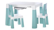 Set masa si doua scaune FreeON Neo pentru copii, cu sertare si masa reglabila, conform standardelor europene de siguranta, Verde