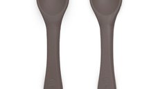 Set tacamuri din silicon Petite&Mars Take&Match, ergonomic, pentru bebelusi 6 luni+, Bitter Cocoa