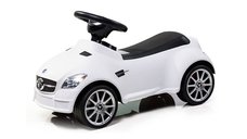 Vehicul ride-on, BabyTrold, Model Mercedes, Claxon pe volan, 18 luni+, Sustine 25 kg, 67x29x37 cm, Alb