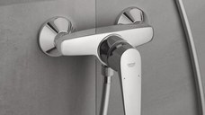 Baterie baie cabina de dus Grohe BauFlow,crom,monatre pe perete-23755000