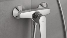 Baterie baie cabina de dus Grohe BauFlow,crom,monatre pe perete-23755000
