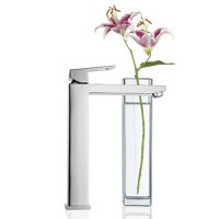 Baterie baie lavoar inalta montare blat Grohe Eurocube, crom, furtune flexibile-23406000 - 1