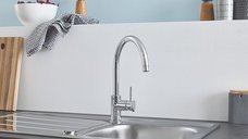 Baterie bucatarie Grohe Classic,furtune flexibile, pipa pivotanta,crom-31535001