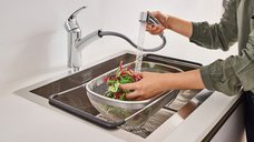 Baterie bucatarie Grohe Eurosmart New cu dus,crom, furtune flexibile-30305001