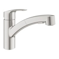 Baterie bucatarie Grohe Eurosmart New, pipa extractibila, supersteel - 30305DC1 - 1