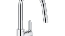 Baterie bucatarie Grohe Eurostyle Cosmopolitan, dus extractibil cu 2 jeturi, crom - 31482003