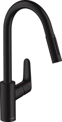 Baterie bucatarie Hansgrohe Focus 240, dus extractibil, negru mat - 31815670 - 1