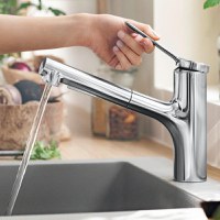 Baterie bucatarie Hansgrohe Zesis M33 150, dus extractibil, 2 jeturi, crom - 74800000 - 1