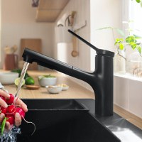 Baterie bucatarie Hansgrohe Zesis M33 150, dus extractibil,2 jeturi , negru mat - 74800670 - 1