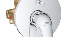 Baterie cada/dus  Grohe Start Curve, montaj incastrat, monocomanda, diverter, cartus ceramic, crom-29115000