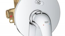 Baterie cada/dus  Grohe Start Curve, montaj incastrat, monocomanda, diverter, cartus ceramic, crom-29115000
