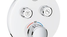 Baterie cada termostatata Grohe Grohtherm SmartControl, 2 iesiri, montaj incastrat, moon white - 29151LS0