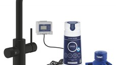 Baterie de bucatarie Grohe Blue Pure Vento, filtrare apa, pipa inalta, dus extractabil, 600 l filtru inclus, 30579KF0