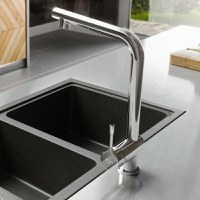 Baterie de bucatarie Ideal Standard Ceralook, pipa inalta, dus extractabil, pivotanta, crom - BC176AA - 1