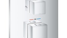 Baterie dus termostatata Grohe Grohtherm Cube, montaj incastrat, 2 iesiri, crom - 24154000