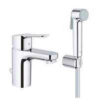 Baterie lavoar cu functie de bideu Grohe Bauedge,furtune flexibile, crom-23757000 - 1