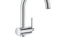 Baterie lavoar Grohe Atrio L, pipa inalta, monocomanda, ventil click-clack, crom - 32042003