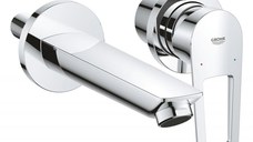 Baterie lavoar Grohe Bauloop, montaj in perete, corp incastrat inclus,crom,proiectie 17 cm, model 2022 crom-20289001
