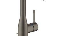 Baterie lavoar Grohe Essence, monocomanda,1/2″  marimea L, set evacuare cu tija, brushed hard graphite - 32628AL1