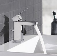 Baterie lavoar Grohe Eurocube, marimea M,cartus ceramic, set evacuare cu tija, aerator, Crom-23445000 - 1