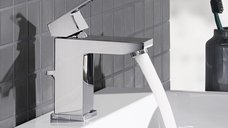 Baterie lavoar Grohe Eurocube, marimea M,cartus ceramic, set evacuare cu tija, aerator, Crom-23445000