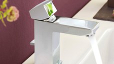 Baterie lavoar Grohe Eurocube, marimea S, cartus ceramic, set evacuare cu tija, aerator, marimea S, Crom-23127000