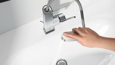 Baterie lavoar Grohe Plus, marimea L, pipa extractibila, furtune flexibile, crom-23844003