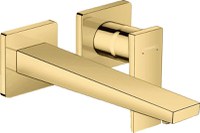 Baterie lavoar Hansgrohe Metropol de perete, pipa 225 mm, fara ventil, polished gold optic - 32526990 - 1