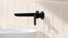 Baterie lavoar Hansgrohe Rebris  EcoSmart, pipa 200 mm, negru mat - 72528670
