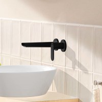 Baterie lavoar Hansgrohe Rebris  EcoSmart, pipa 200 mm, negru mat - 72528670 - 1