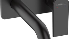 Baterie lavoar Hansgrohe Vernis Shape cu pipa 205 mm, montaj incastrat, negru mat - 71578670