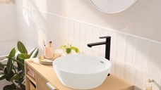 Baterie lavoar inalta Hansgrohe Rebris S 240, ventil Pop-Up, negru mat  - 72580670