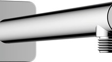 Brat de dus Hansgrohe Vernis Shape 240 mm prindere pe perete si protectie 90 grade, crom - 26405000