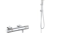 Coloana cabina dus termostat Grohe Grohtherm Performance, palarie 200mm, para de mana 3 tipuri de jet( 34776000,27389002)