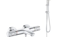 Coloana cada/dus cu termostat, Grohe Grohtherm Performance, palarie 200mm, para dus 1 tip jet,crom(34779000,27389002)