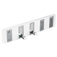 Cuier cu 5 agatatori Ferro, Emotion, alb - crom - 65543.4 - 1