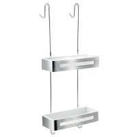 Etajera dubla Ferro, Emotion, cu agatatoare, alb - crom - 65575.4 - 1