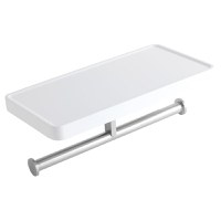Etajera Ferro, Emotion, cu suport dublu pentru hartie igienica, alb/crom - 65581.1 - 1