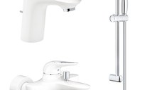 Pachet 3 in 1 baterii baie Grohe Eurostyle, marimea S, alb,maner decupat (33558LS3,33591LS3,27853001)