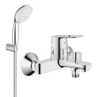 Pachet: Baterie baie cada Grohe Bauloop-23341000+Set dus Grohe New Tempesta 100 lungime 1,25m-27799001 - 1
