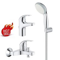 Pachet baterii baie 3 in 1 Grohe ( baterie cada, baterie lavoar, set dus cu porter,furtun dus 1.25m(23805000,23768000,27799001) - 1