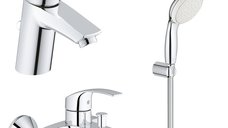 Pachet baterii baie 3 in 1 Grohe Eurosmart marimea S ,set dus fara bara (33265002, 33300002,27799001)