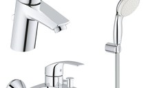 Pachet baterii baie 3 in 1 Grohe Eurosmart marimea S ,set dus fara bara (33265002, 33300002,27799001)